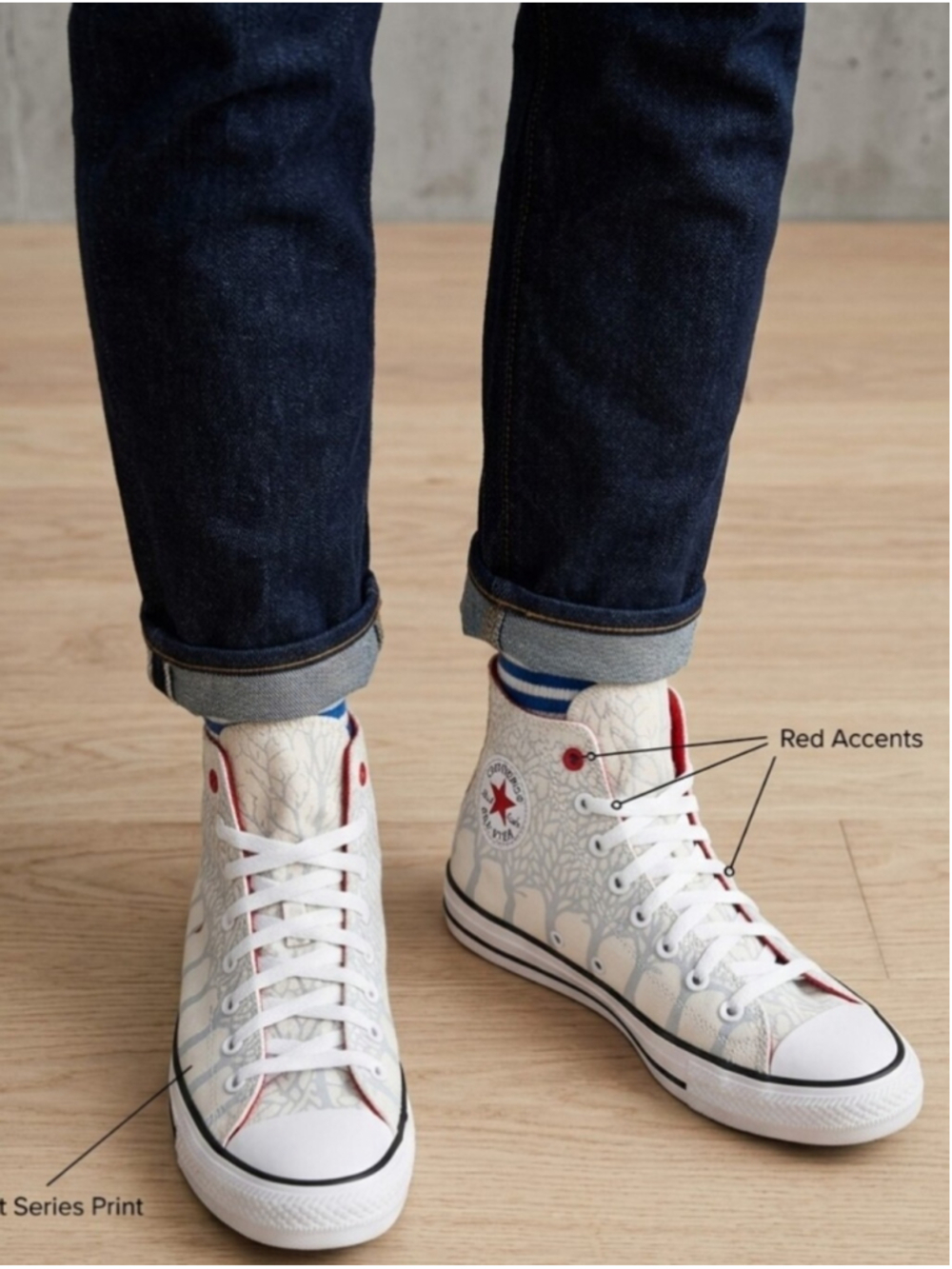 Converse Chuck Taylor All Star White Blue Unisex Size 4 Men's Canvas Sneakers